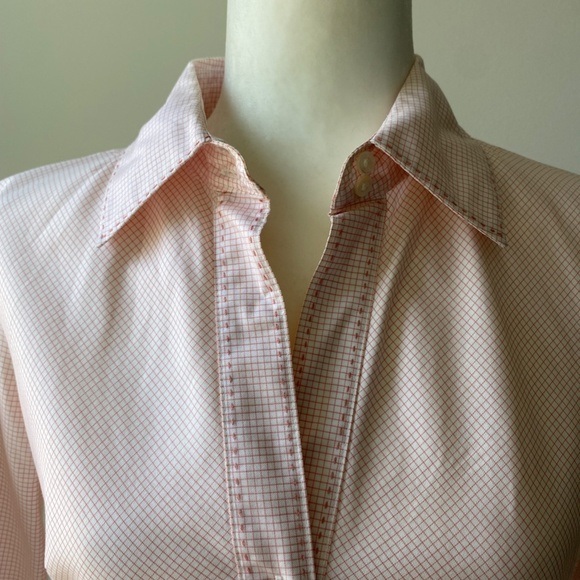 Banana Republic Tailored Fit Pink and White Button Down, Size M - Picture 2 of 8